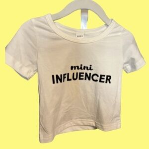 SHEIN Mini Influencer White Short Sleeve T-shirt. Unisex NWOT